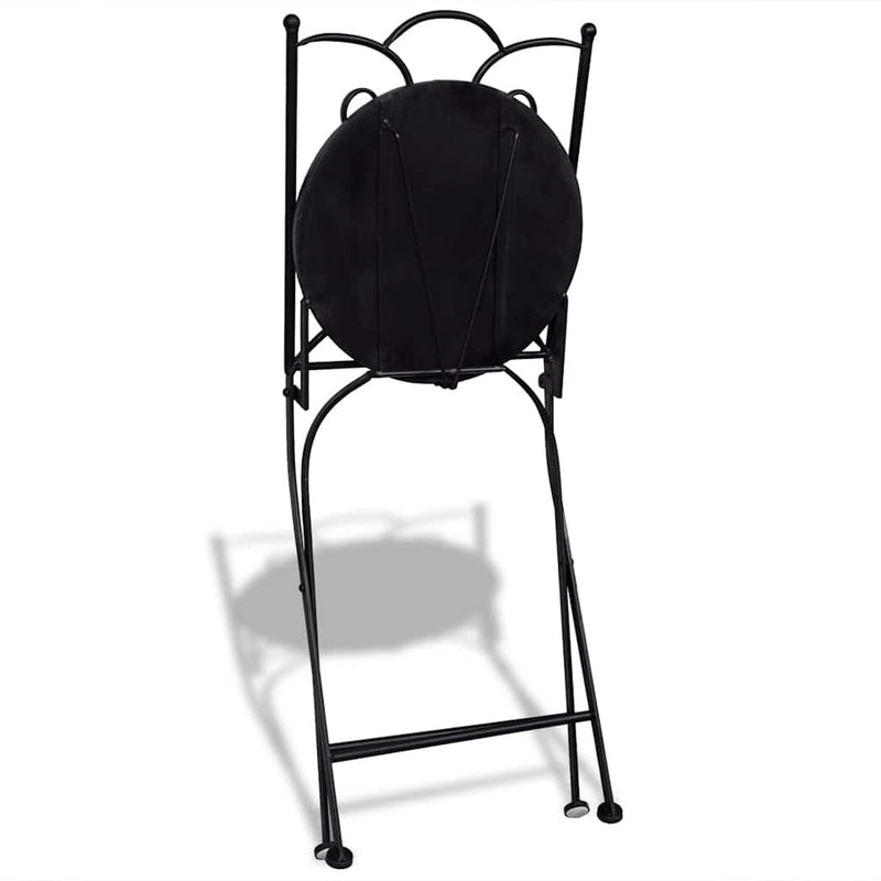 vidaXL Folding Bistro Chairs 2 pcs Ceramic Blue and White