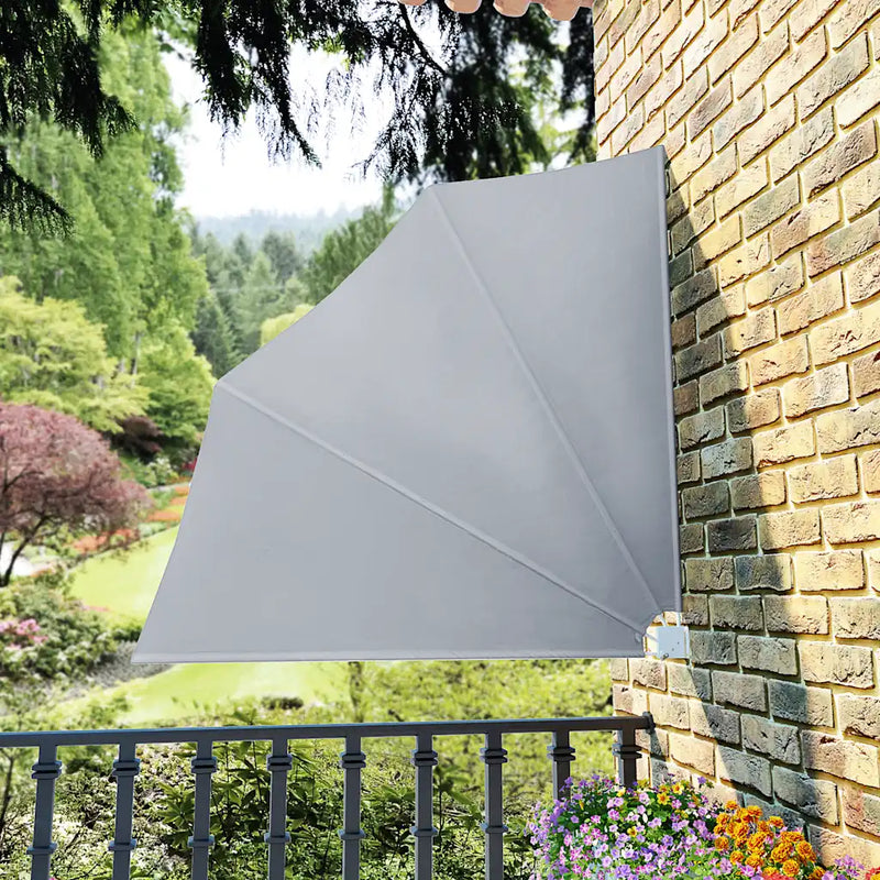 Collapsible Balcony Side Awning Grey 140x140 cm