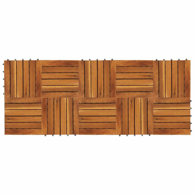 Decking Tile 10 pcs Brown 30 x 30 cm Acacia Hardwood