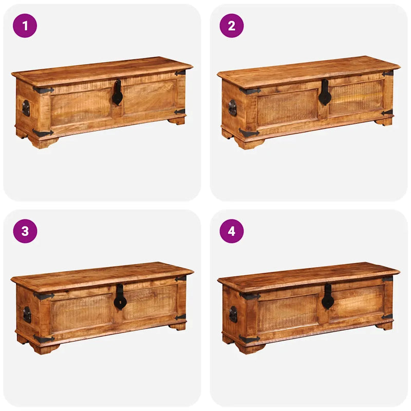 Storage Chest Rough Mango Wood