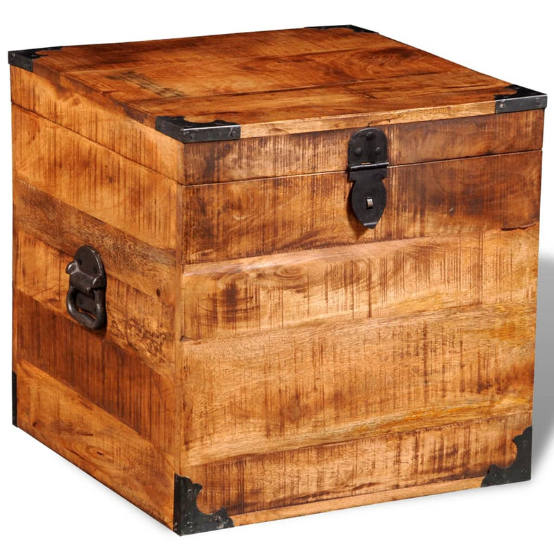 Storage Chest Cubic Rough Mango Wood