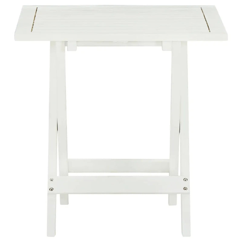 Bistro Table White 46x46x47 cm Solid Acacia Wood
