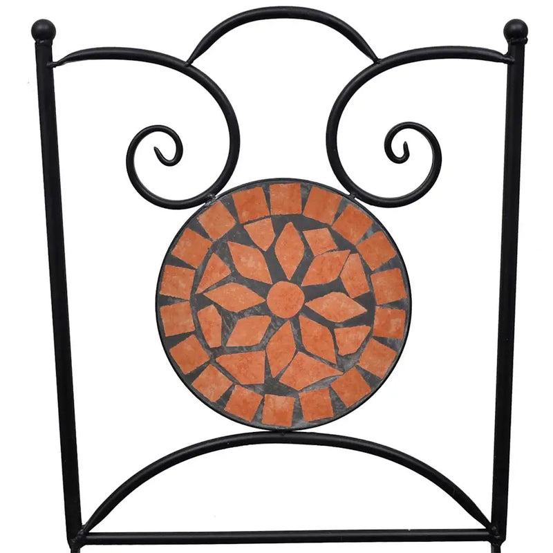 3 Piece Bistro Set Ceramic Tile Terracotta