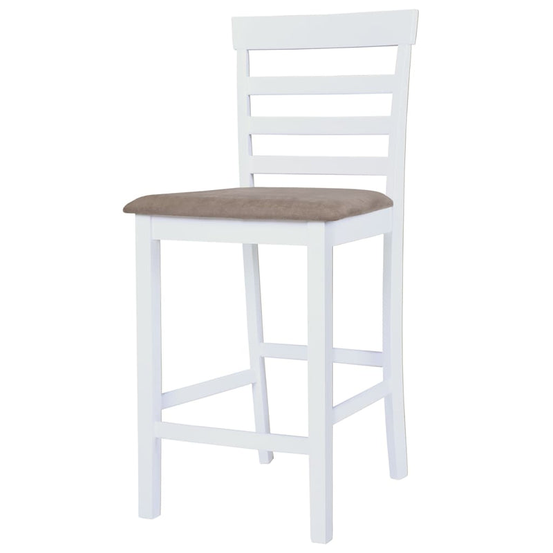 vidaXL Bar Chairs 2 pcs White Fabric