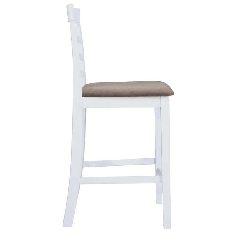 vidaXL Bar Chairs 2 pcs White Fabric