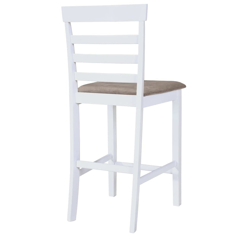 vidaXL Bar Chairs 2 pcs White Fabric
