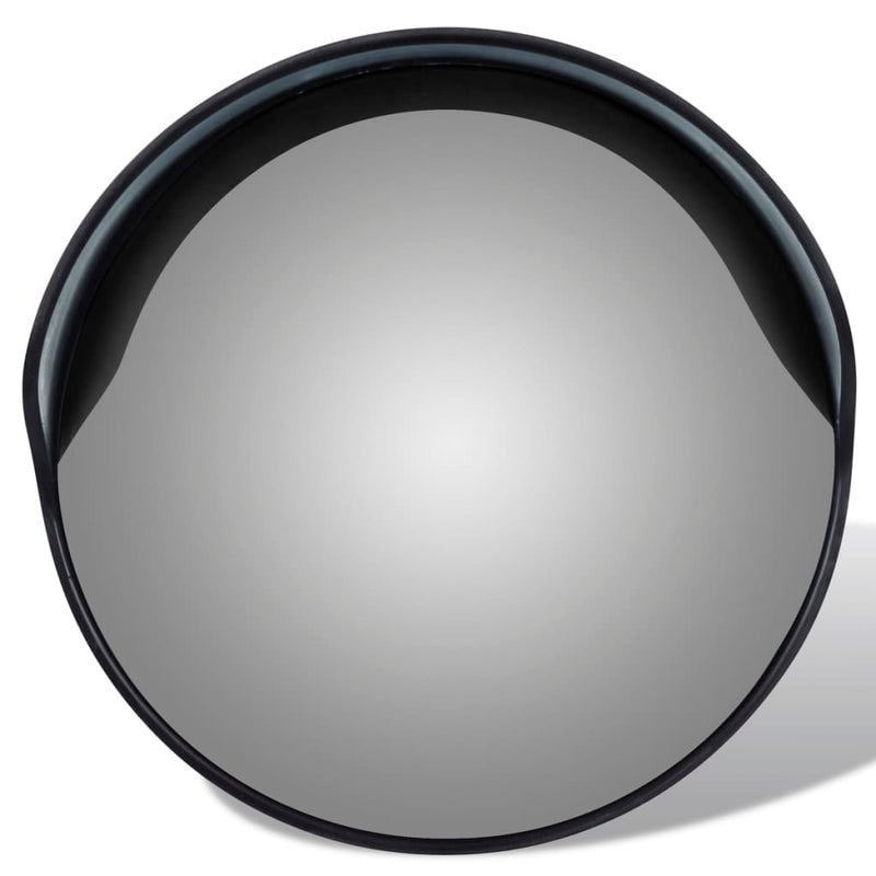 vidaXL Convex Traffic Mirror PC Plastic Black 30 cm Outdoor