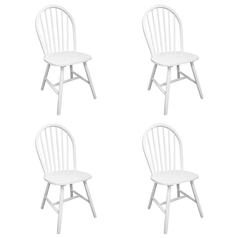 vidaXL Dining Chairs 4 pcs White Solid Rubber Wood