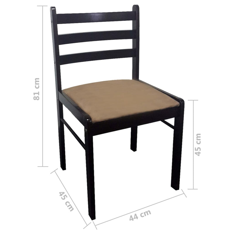 vidaXL Dining Chairs 2 pcs Brown Solid Rubber Wood and Velvet