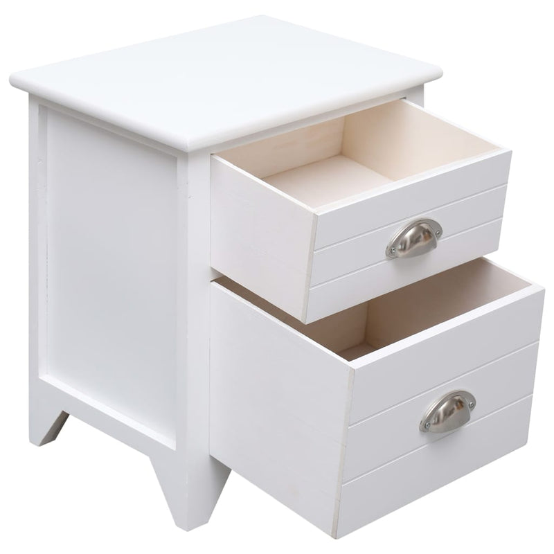 vidaXL Nightstand 2 pcs with 2 Drawers White