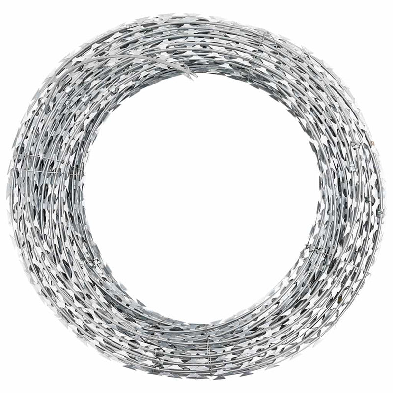 vidaXL BTO-22 Clipped Concertina Razor Wire Galvanised Steel 60 m