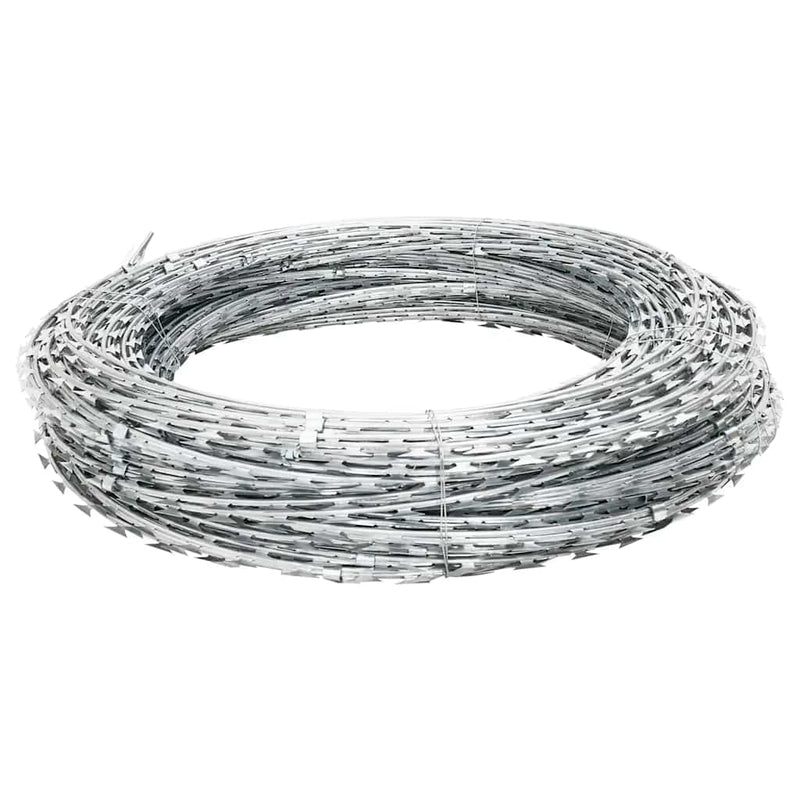vidaXL BTO-22 Clipped Concertina Razor Wire Galvanised Steel 60 m