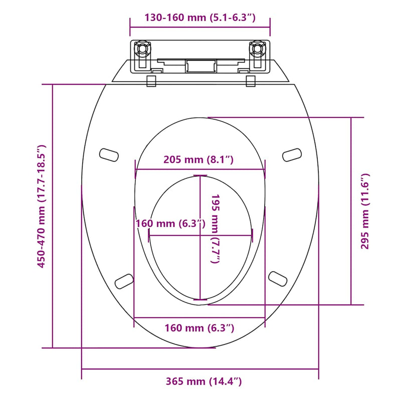 vidaXL Soft-close Toilet Seat White Oval