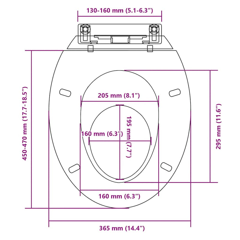 vidaXL Soft-close Toilet Seat White Oval