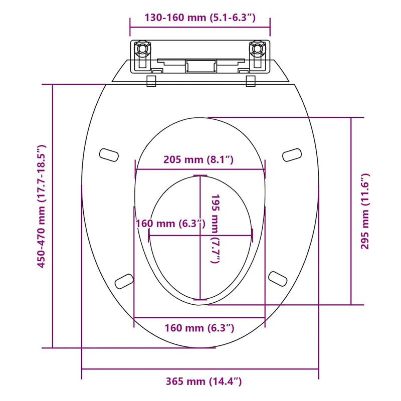 vidaXL Soft-close Toilet Seat White Oval
