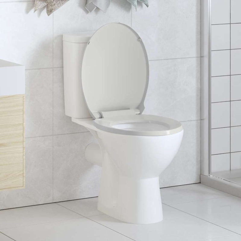 vidaXL Soft-close Toilet Seat White Oval