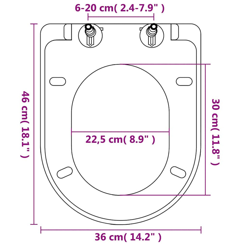 vidaXL Soft-close Toilet Seat with Quick-release Design White Square
