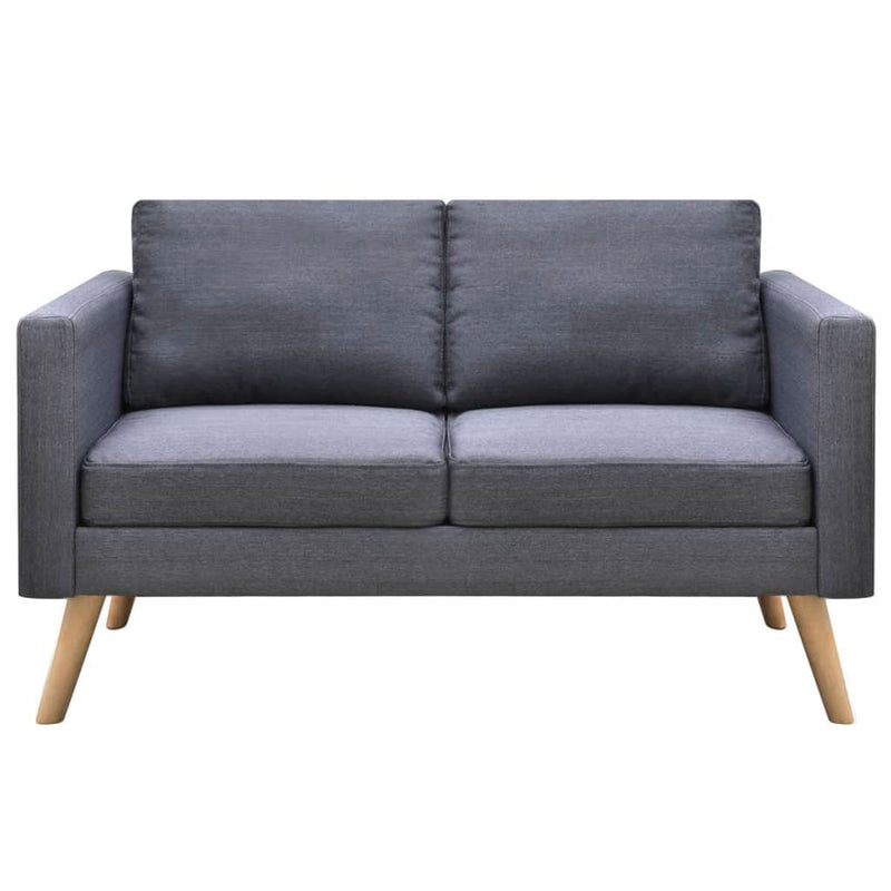 vidaXL Sofa 2-Seater Fabric Dark Grey