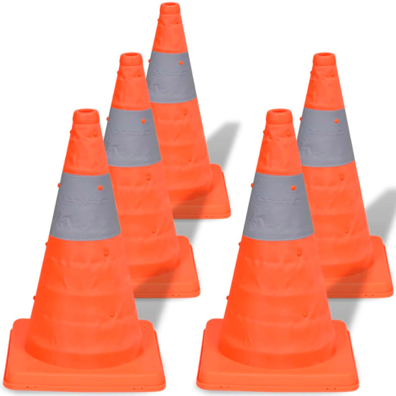 vidaXL 5 Pop-up Traffic Cones 42 cm