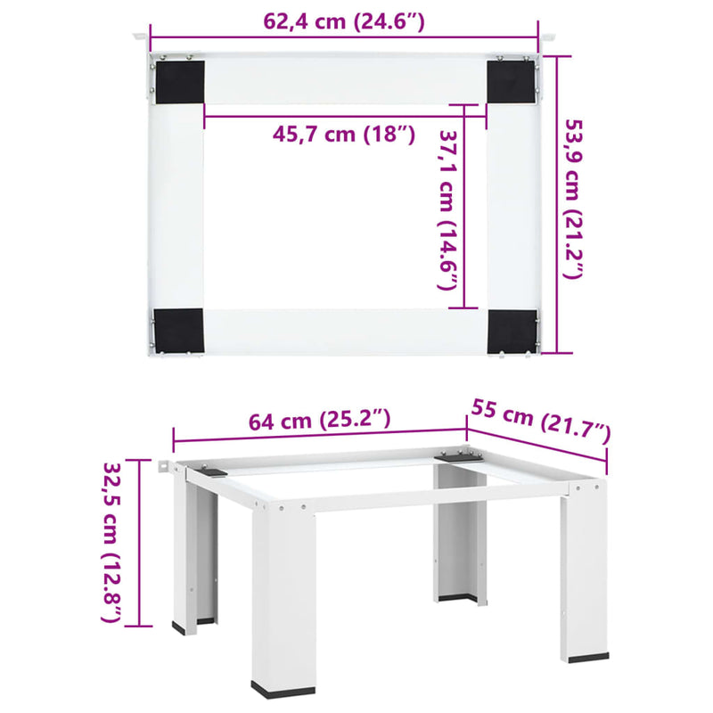 vidaXL Washing Machine Pedestal White