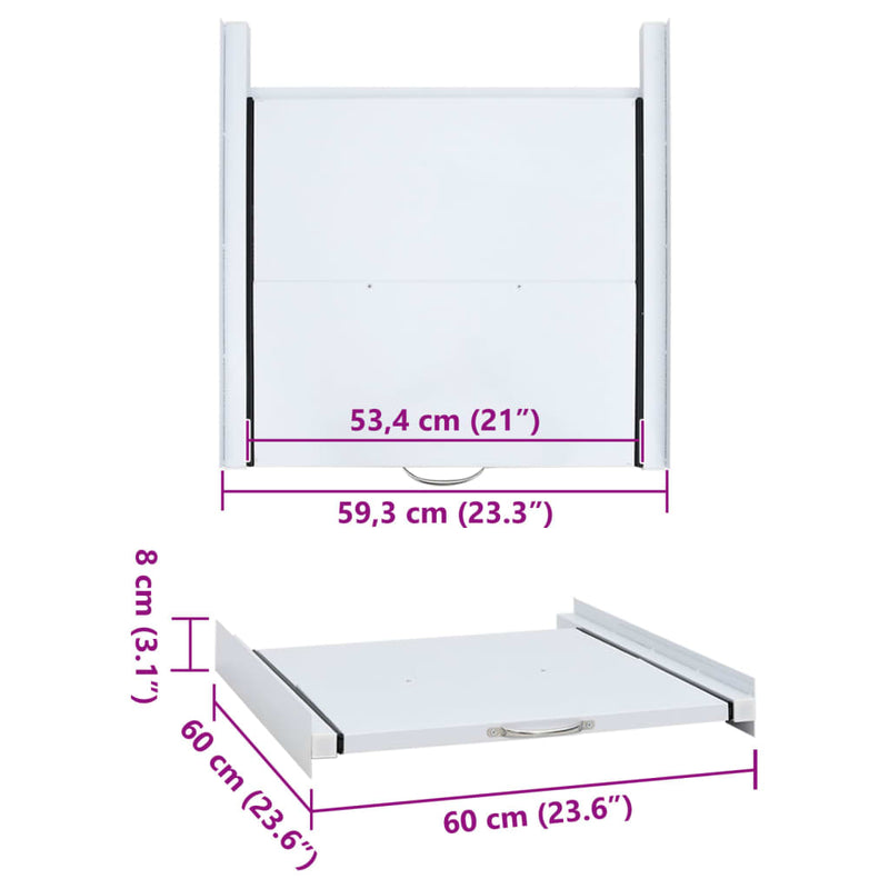 vidaXL Washing Machine Stacking Kit with Pull-Out Shelf
