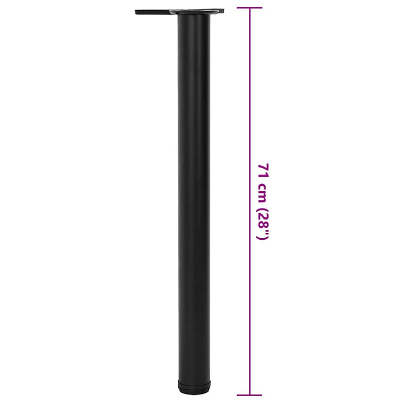 vidaXL 4 Height Adjustable Table Legs Black 710 mm