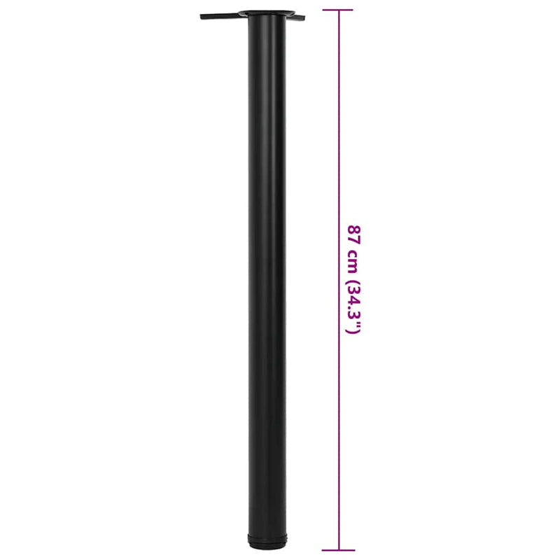 vidaXL 4 Height Adjustable Table Legs Black 870 mm
