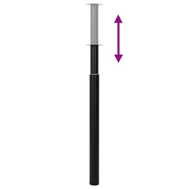 vidaXL Telescopic Table Legs 2 pcs Black 710 mm-1100 mm
