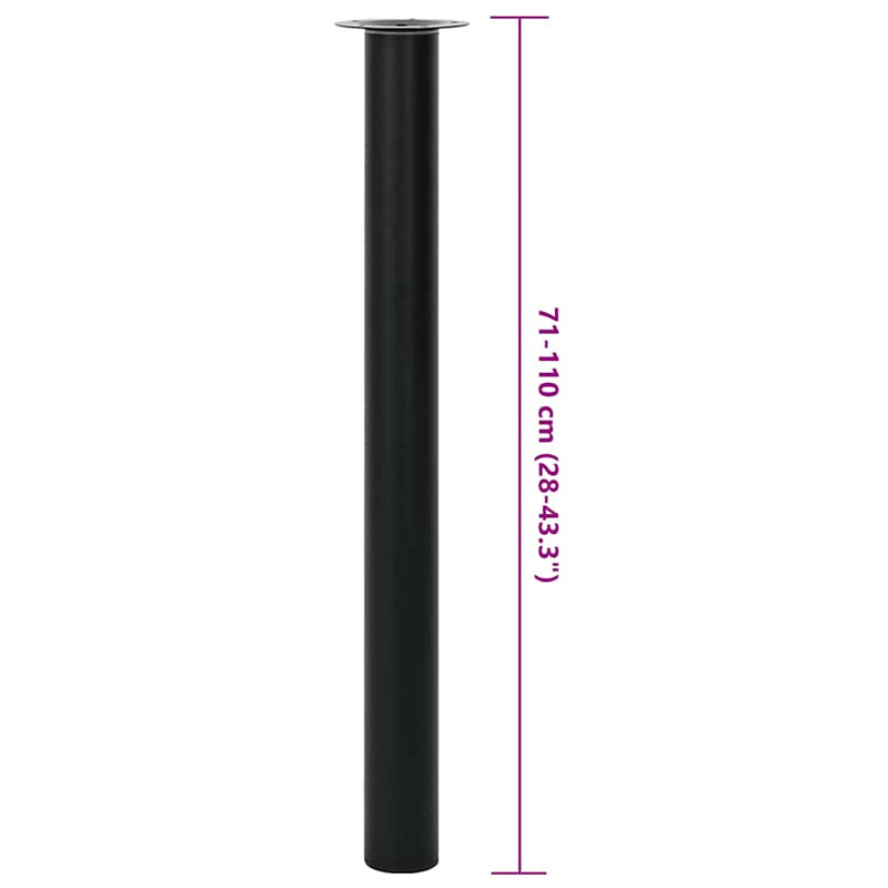 vidaXL Telescopic Table Legs 2 pcs Black 710 mm-1100 mm