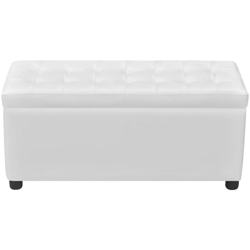 Storage Ottoman Artificial Leather White