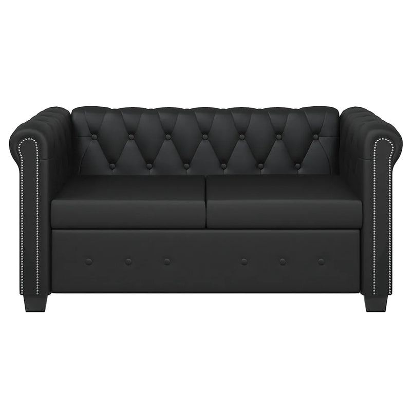 Chesterfield 2-Seater Artificial Leather Black