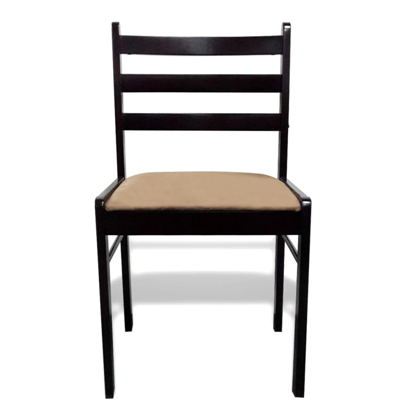 vidaXL Dining Chairs 6 pcs Brown Solid Wood and Velvet