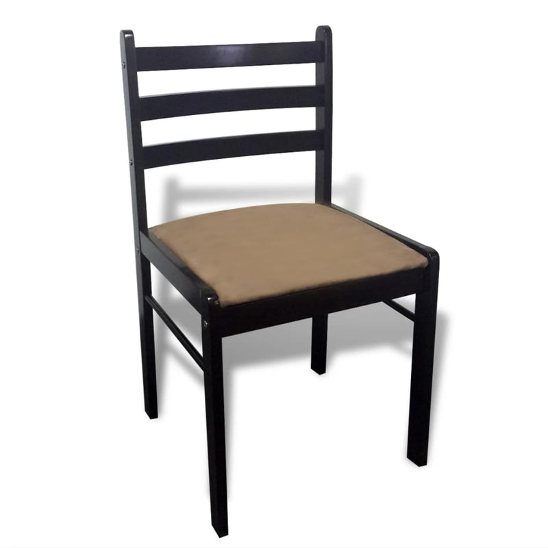 vidaXL Dining Chairs 6 pcs Brown Solid Wood and Velvet