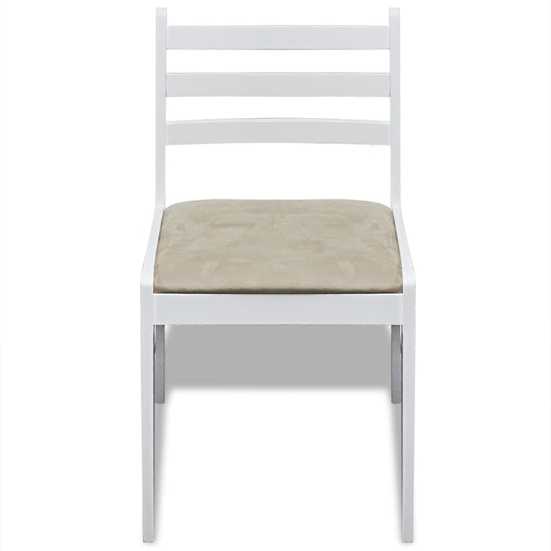 vidaXL Dining Chairs 6 pcs White Solid Wood and Velvet