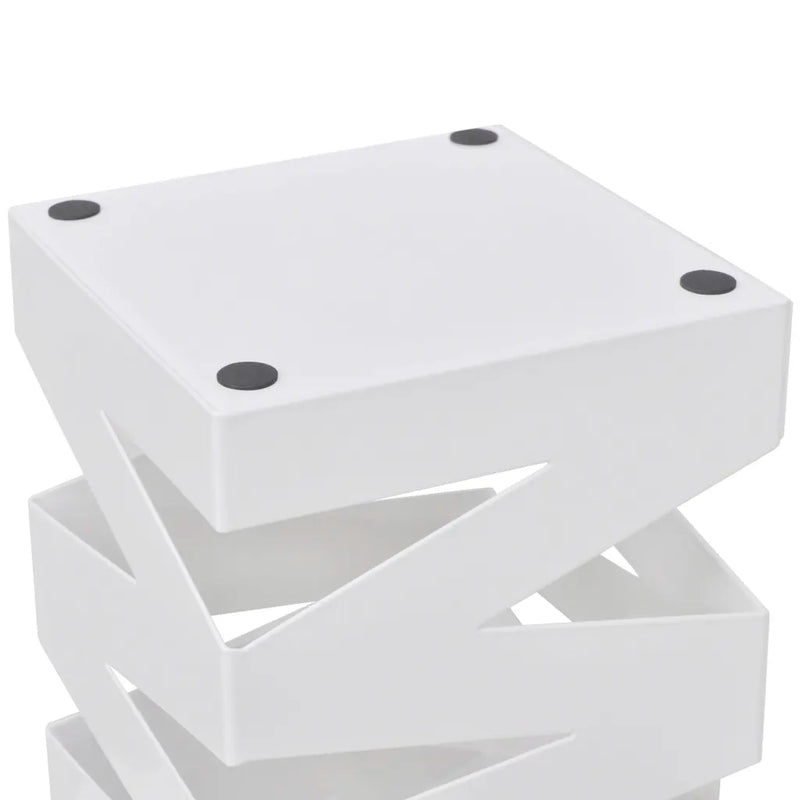 White Square Umbrella Stand Storage Holder Walking Stick Steel 48.5 cm