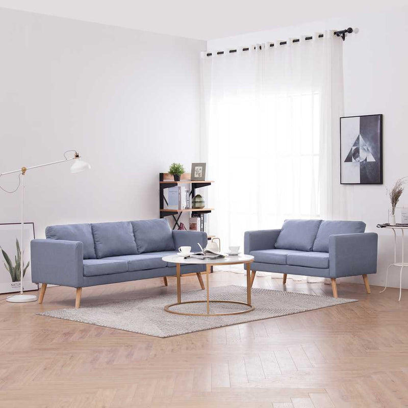 vidaXL Sofa Set 2-Seater and 3-Seater Fabric Light Grey