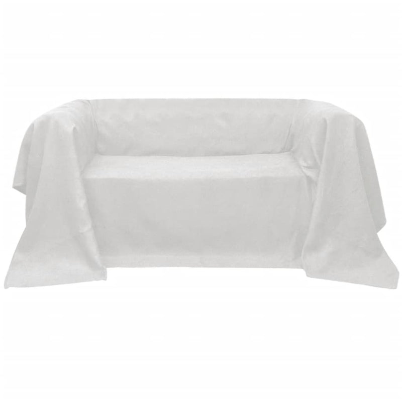 vidaXL Micro-suede Couch Slipcover Cream 210 x 280 cm