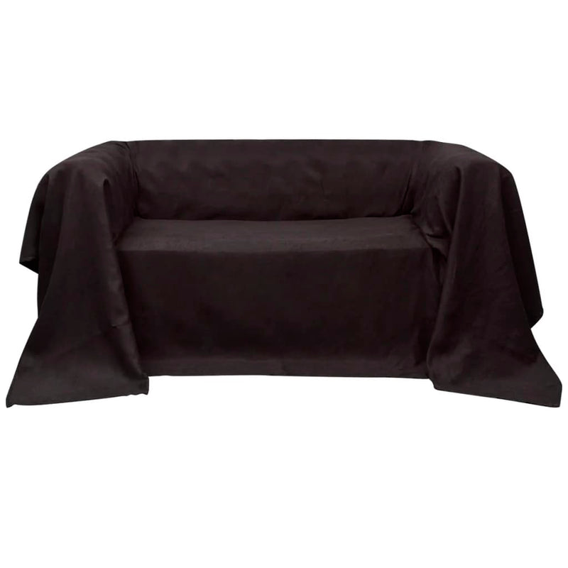 vidaXL Micro-suede Couch Slipcover Brown 210 x 280 cm