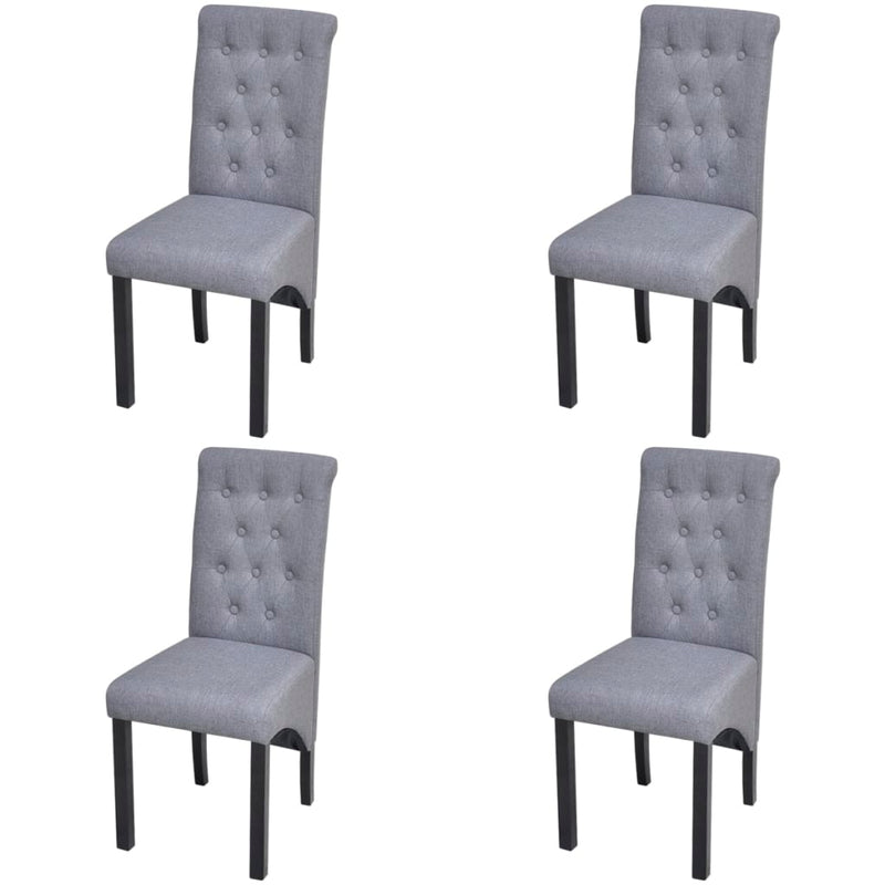 vidaXL Dining Chairs 4 pcs Light Grey Fabric