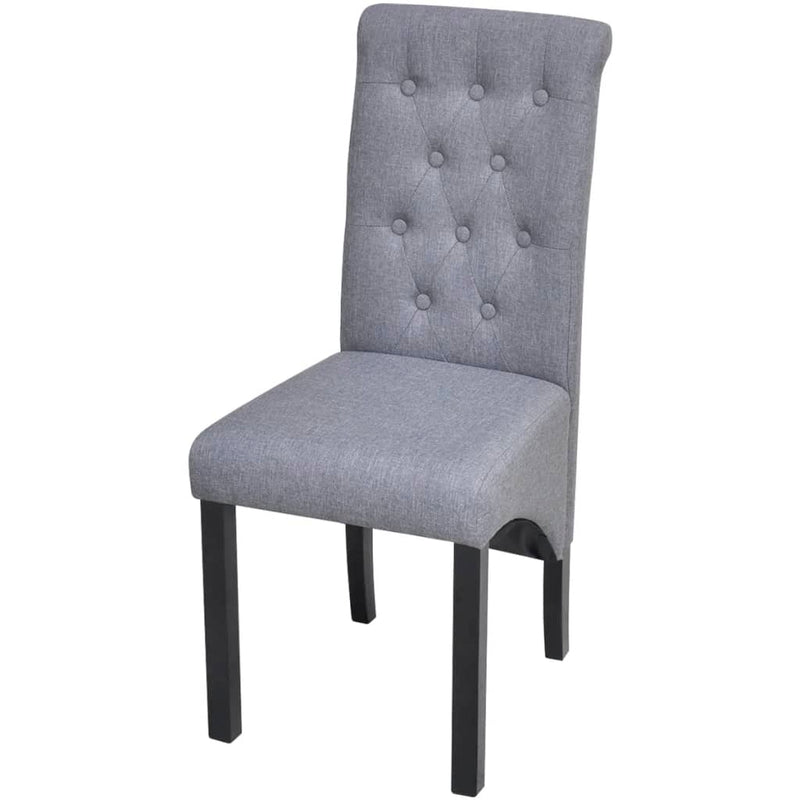 vidaXL Dining Chairs 4 pcs Light Grey Fabric