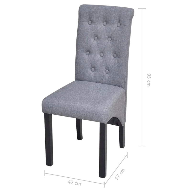 vidaXL Dining Chairs 4 pcs Light Grey Fabric