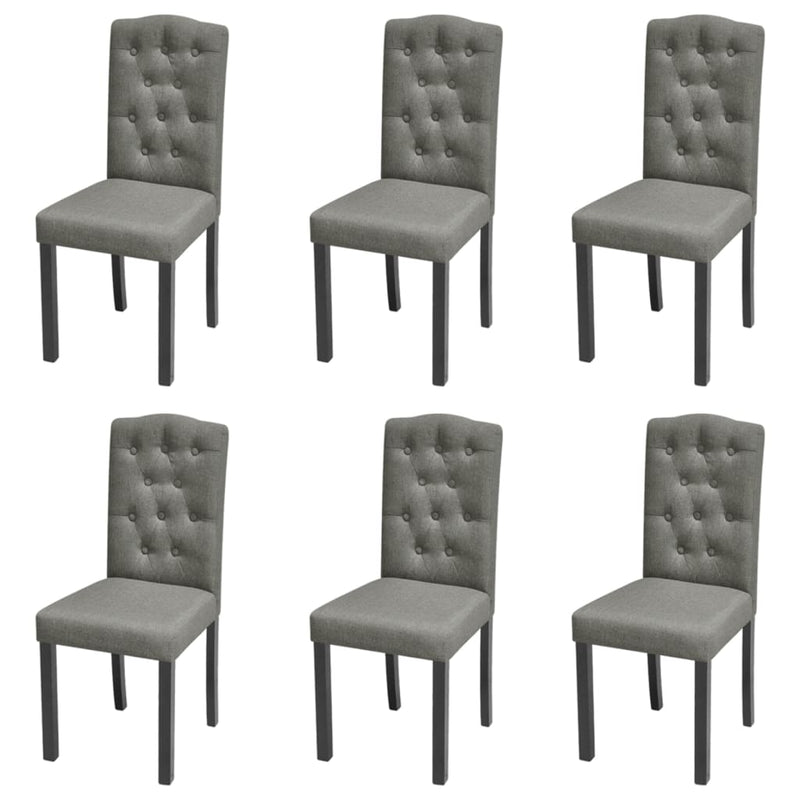 vidaXL Dining Chairs 6 pcs Grey Fabric