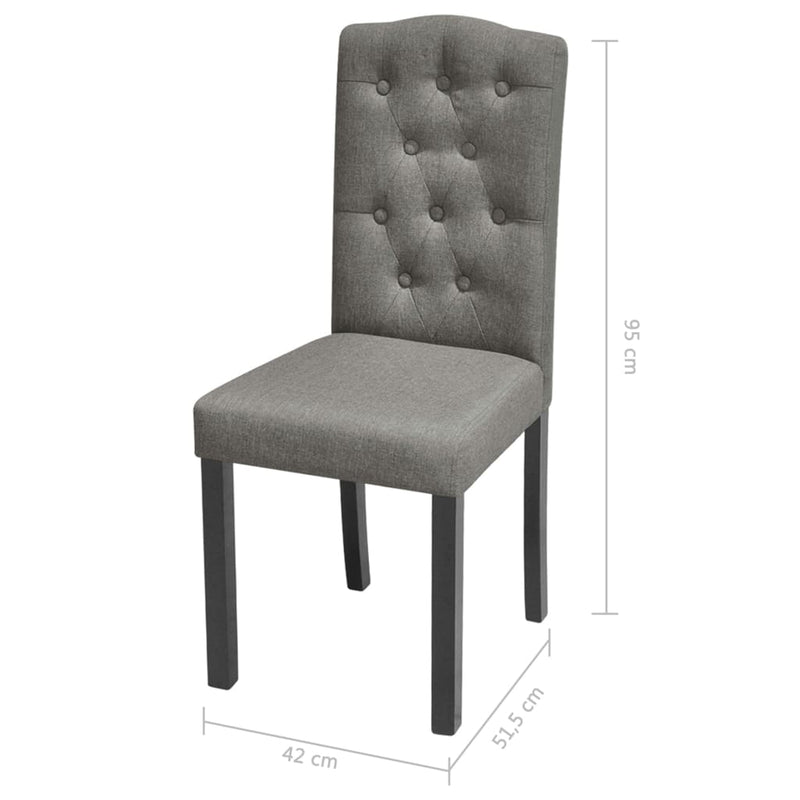 vidaXL Dining Chairs 6 pcs Grey Fabric