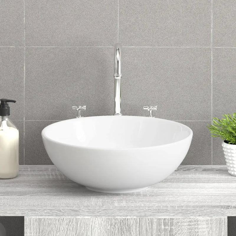 Wash Basin White 28x28x10 cm Ceramic