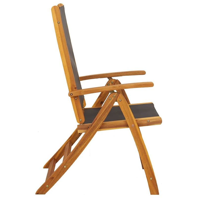 vidaXL Folding Garden Chairs 2 pcs Solid Acacia Wood and Textilene