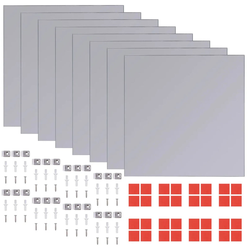 Frameless Mirror Tiles Glass 8 pcs 20.5 cm