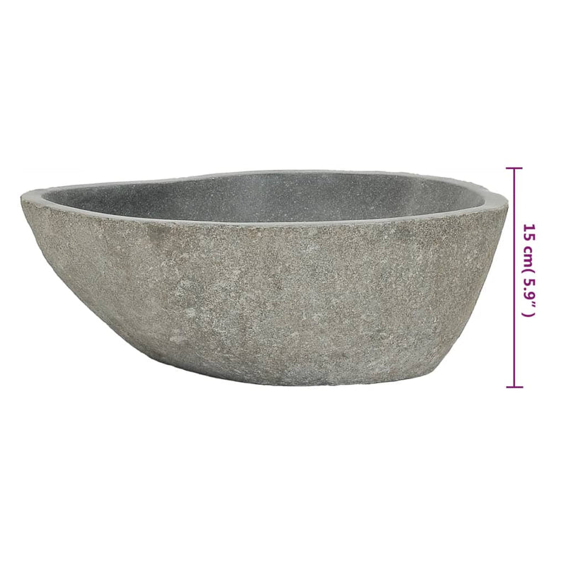 vidaXL Basin River Stone Oval (36-46)x(29-36) cm