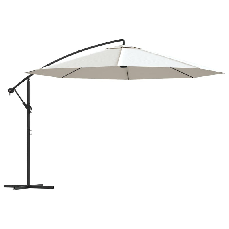 vidaXL Cantilever Garden Parasol 3.5 m Sand White