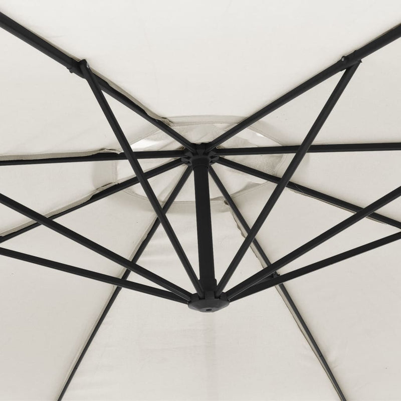 vidaXL Cantilever Garden Parasol 3.5 m Sand White