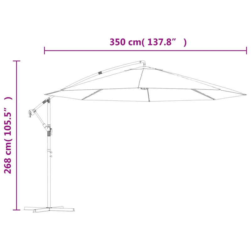 vidaXL Cantilever Garden Parasol 3.5 m Sand White